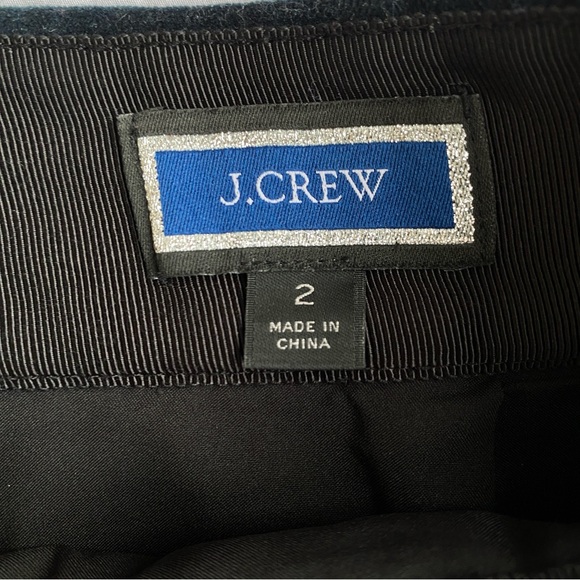 J Crew Dark Blue Black Velvet High Waisted Mini Skirt 2 - Picture 8 of 8